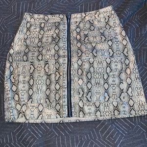Snake print vinyl skirt